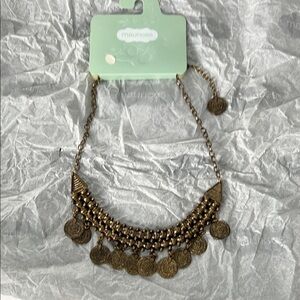 Maurices Gold Layered Coin Charm Necklace